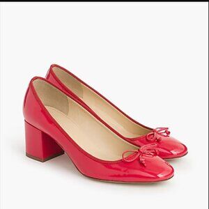 J. Crew Glossy Red Block Heels